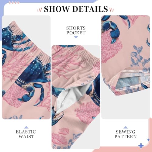 ALAZA Blue Crab Coral Reef Pajama Lounge Pants Long Sleep Pajama Bottoms with Pockets4