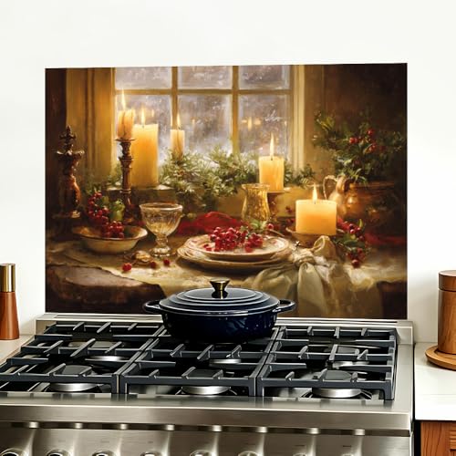 Image of Candle Dining Table Backsplash Peel and Stick, 35.4x23.6 in