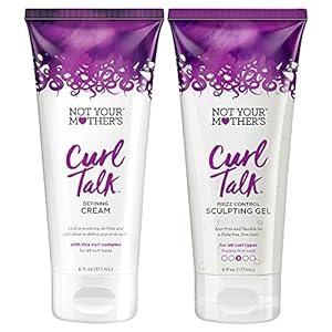 Not Your Mother's Curl Talk Frizz Control Sculpting Gel and Defining Cream (2-Pack) - 6 fl oz - Formulated with Rice Curl Complex - For All Curly Hair Types