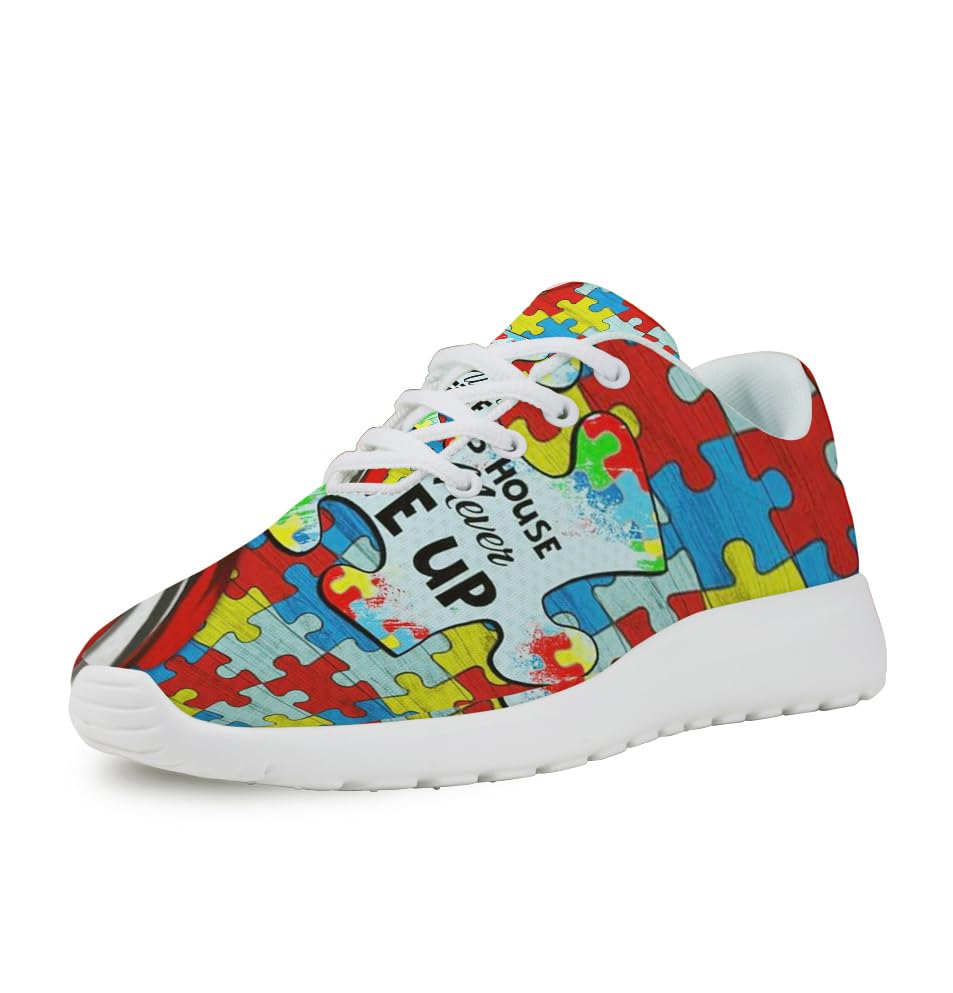 Autism Awareness in This House We Never Give up Shoes for Women Men Trail Running Casual Fashion Sneakers Slip-on Tennis Shoes