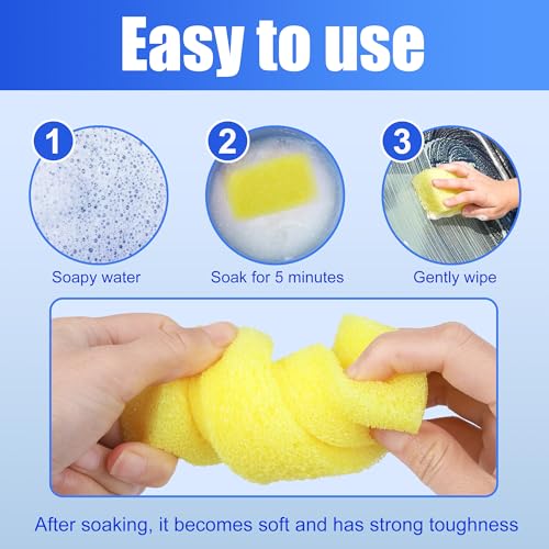 image for DECOHS 2 Pcs Bug Scrubber Sponge- Reusable Car Bug & Tar Remover Spong