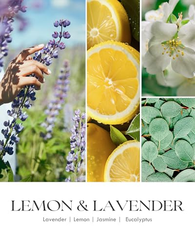 Image of AOOVOO Lemon Lavender Scented Candle - Lavender Candle, Scented Candles, Soy Candles for Home 22 oz