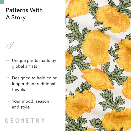 GEOMETRY Tea Towels – Spring & Summer Collection – Quick-Dry, Ultra-Absorbent, Reusable Microfiber Kitchen Towels for Drying & Cleaning - Field of Gold - 1 Pack — view 5