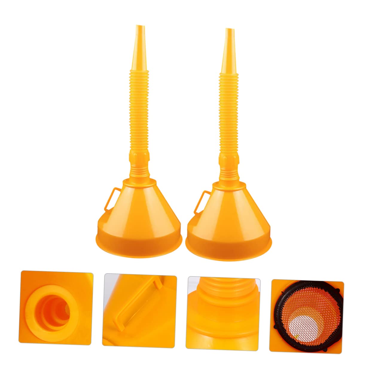 Gatuida 4pezzi Imbuto Carburante Professionale Imbuto Per Motore Design Antileakage Compatibile Con Auto e Riempimento Veloce e Pratico Colore Arancione