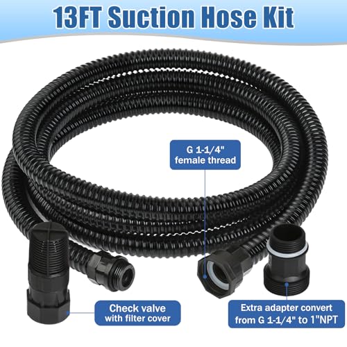 Image of FLUENTPOWER Portable Garden Transfer Pump, 900GPH Electric Sprinkler Booster Pump, Shallow Well Jet Pump for Home Lawn Irrigation and Water Draining, included 13 ft Suction Hose Kit