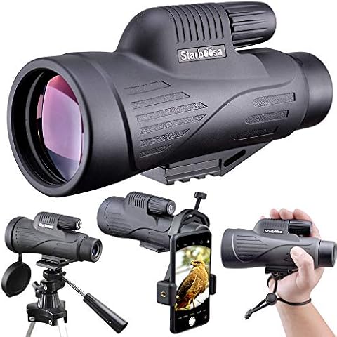 Starboosa 12x50 High Definition Monocular Telescope with Smartphone Holder - Waterproof Monocular with Durable and Clear BAK4 Prism for Bird Watching Wildlife Hunting Camping Hiking Cover