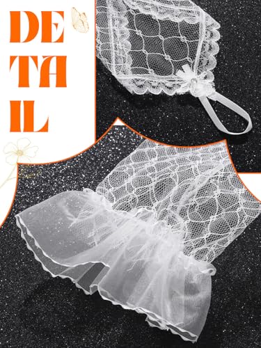 Lace White Tea Party Gloves Fingerless Long Gloves for Women3
