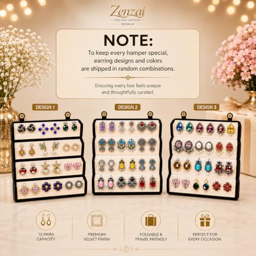 Image of Zenzai Women's Traditional Oxidised Jhumka Earrings Set