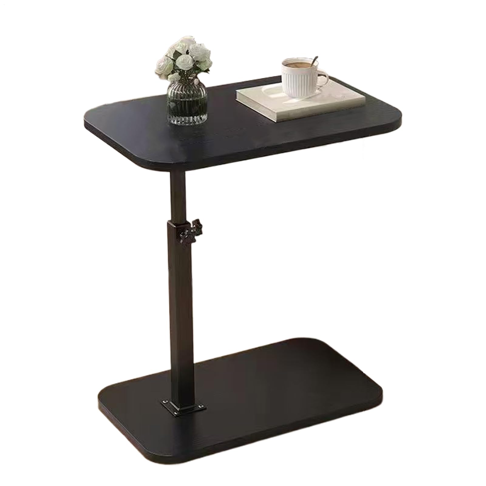C Table, 360 Degree Rotating End Table, Wood, Metal Material, Space-Saving Small Couch Tables for Living Room, Bedroom, and Study with Versatile Functionality and Modern Design, 15.75x11.81 inches