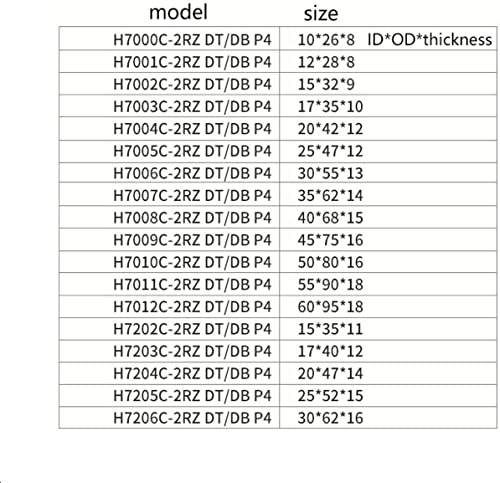 Roulement de broche H7002C 2RZ P4 ABEC 7 DT DB DF à billes à contact oblique - 3