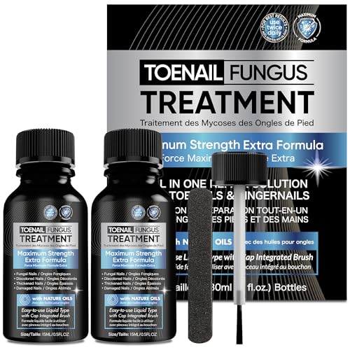 Fungus Treatment for Toenails, Toe Nail Fungus Treatment Extra Strength, Toenail Fungus Treatment, Fast Acting - 2 Packs, Black