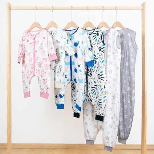 Image of Baby Sleep Suit 1.0TOG Long Sleeve Wearable Blanket with Legs, Soft Sleeping Bag with Feet newborn to 24 Months