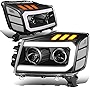 DNA Motoring HL-HPL-NARN04-BK-CL1 Clear Lens Reflector Headlights Compatible with 04-15 Nissan Titan 05-07 Armada 3D LED Running Light Bar Amber Turn Signal