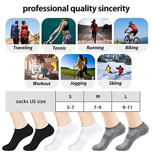 Image of inhees 8 /12Pairs Ankle Socks Women's and Men Thin Athletic Running Cotton Low Cut No Show Socks
