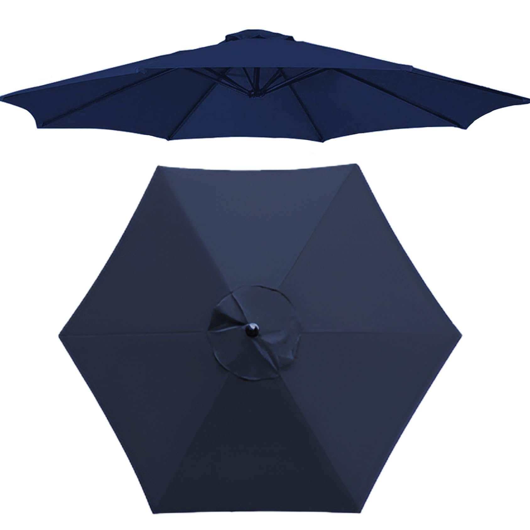 200cm/270cm/300cm (6 Arms/8 Arms) Umbrella Replacement Cloth Replacement Parasol Canopy Replacement Parasol Fabric Cover For Patio Sun Umbrella, Market Table Umbrella (Canopy Only)(Color:Navy Blue,Siz
