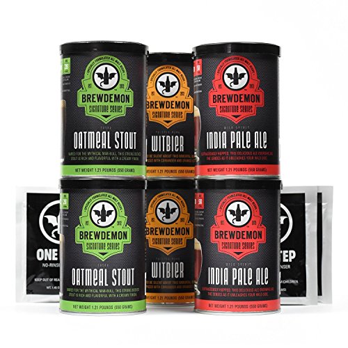 BrewDemon 2 Gal. Signature Variety 3-Pack of Beer Recipe Kits - Makes (3) Wicked-Good 4.6% ABV Batches of Craft Brewed Beer