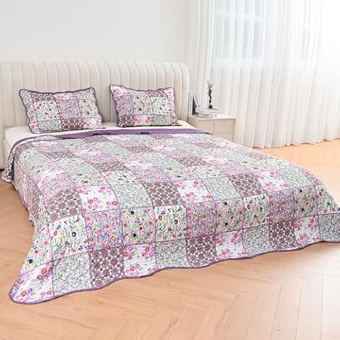 Quality Beddings Reversible Floral Bedspread Set Cover