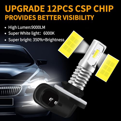 Dechiramo Compatible for Polaris Sportsman 450 550 570 700 800 850 High low beam,881 886 894 Fog Light Bulbs,Compatible for Polaris Sportsman ATV UTV Accessories Lamps,80W 6000K White light,3-Pack