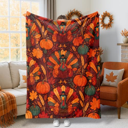 Couverture Turquie citrouilles décoratives, l'idée cadeau automne idéale