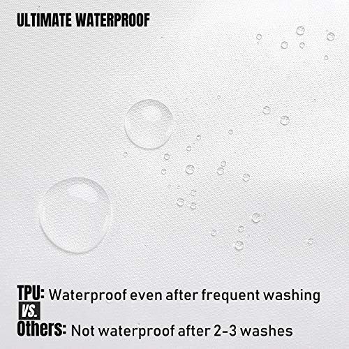 Waterproof Fabric Shower Curtain for Home, Machine Washable, White, 72x72 inch