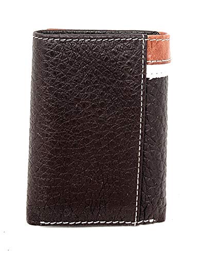 Western Tooled Genuine Leather Longhorn Men's Short Trifold Wallet in 2 Color (Coffee)2