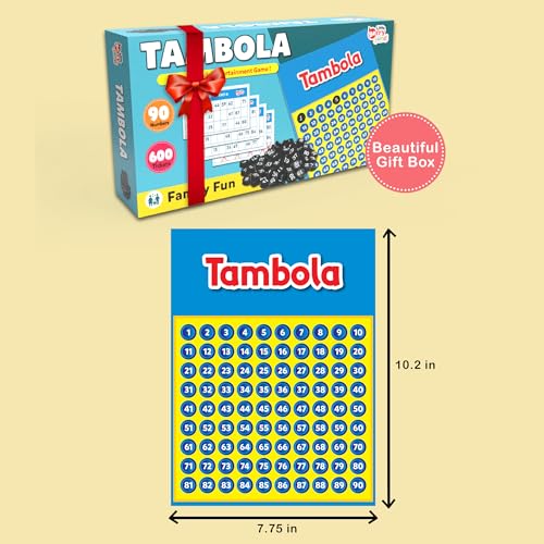 Image of Tambola Game Set with 600 Tickets | Housie Game Set for Adults & Family | Indoor Board Games | Gifting, Family Fun & Kitty Party Game