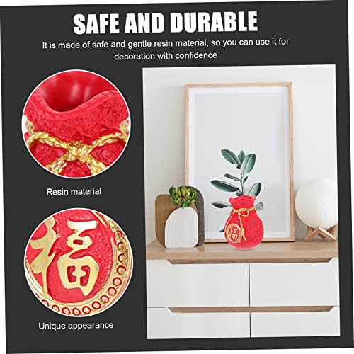 Kisangel Creative Money Bag Decor for Home or College Apartment 8-inch Lucky Bag Ornament for Desktop Crafts and Boys and Girls Room Decoration4