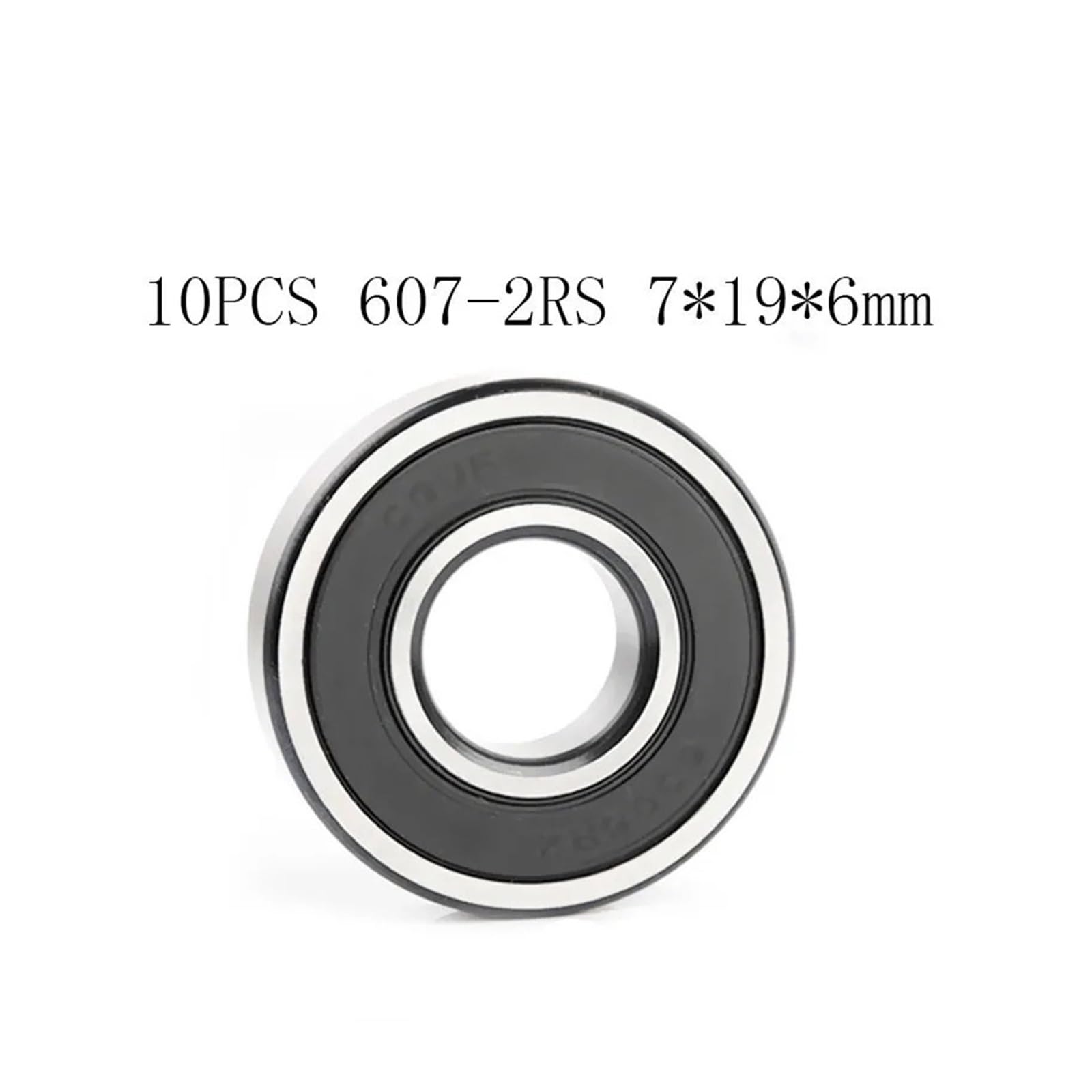 10 pièces ABEC-5 607-2RS 607 RS 607 2RS 607RS 7x19x6 Mm Miniature en Caoutchouc scellé roulement à Billes à Gorge Profonde(Size:607-2RS_ABEC 5)