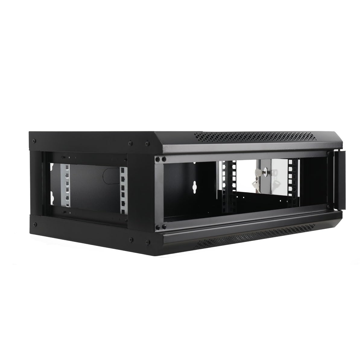 Servergehäuse 4HE Wandmontage Serverschrank IT Netzwerk Rack mit Schloss Tür & 2 Schlüssel,Wandmontierter Rack Gehäuse 550×400×210mm