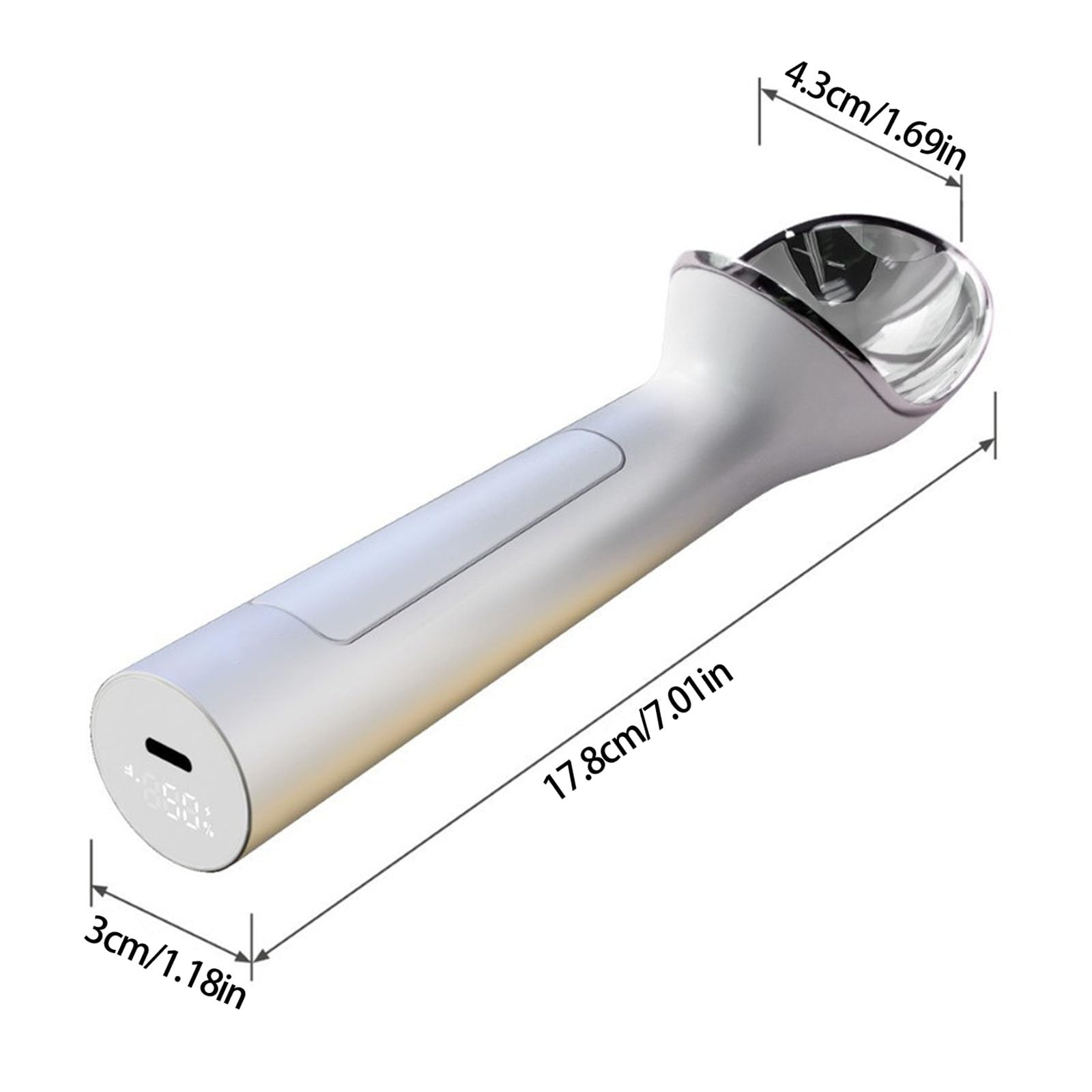 Cuillère à crème glacée électrique à fusion rapide, batterie 2000 mAh, étanche IP67, passe au lave-vaisselle, en acier inoxydable de qualité alimentaire, rechargeable par USB C