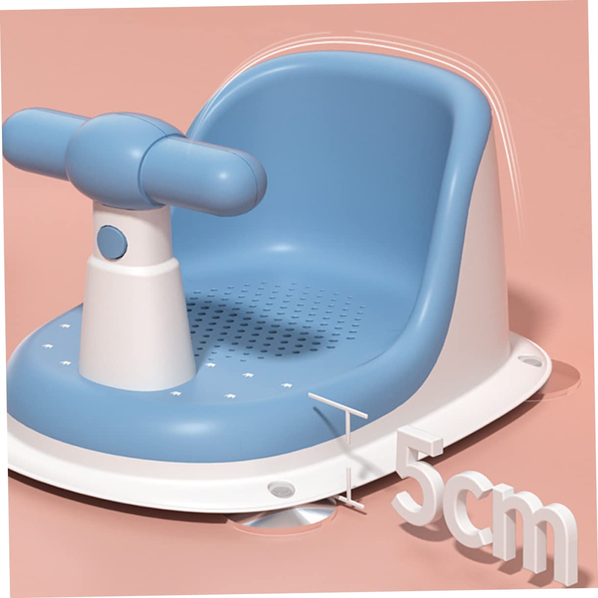 Asiento De Baño Para Ñiño 0-12 Meses Azul, Plástico Seguro, Soporte Estable Para Ducha y Bañera, Ligero y Portátil, Adecuado Para Recién Nacidos y Viajes