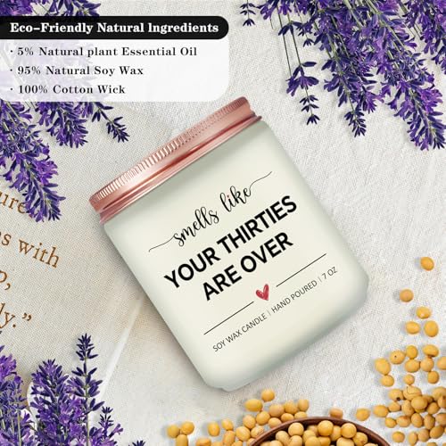 Volufia 40th Birthday Gifts Women Men - 1986 40th Birthday Decorations for Women - 40 Bday Gifts Idea for Women, Friends, Daughter, Sister Mom - Lavender Scented Candles by Volufia - Image 6
