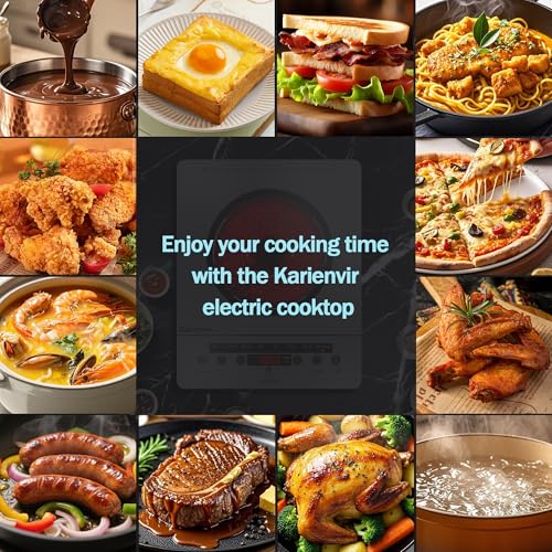 Image of Single Burner Electric Cooktop, Portable Electric Stove 110v with plug, Touch Control, Safety Lock, Timer, Kitchen Cooking Cooktop With 9 Power Levels, 1800W, Grey