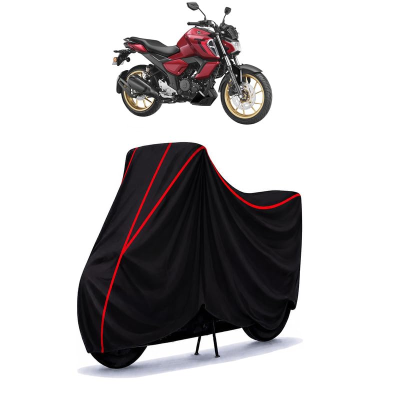 Image of FZS FI V4 Standard Water Resistant Bike Cover for All Motorcycles & Rain | Heavy Duty Taffeta Fabric | UV Protection, Dustproof, Scratchproof | All Weather Two Wheeler Body Cover with Elastic Bottom