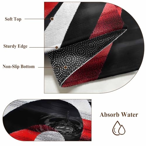 Tapete decorativo rojo negro 2.7x5 pies miniatura 7