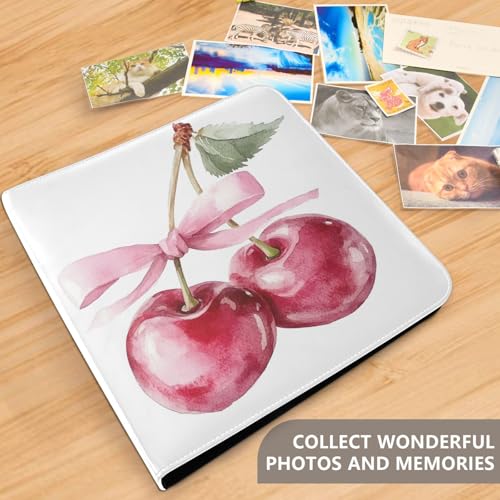 Álbum de Fotos Autoadhesivo Scrapbook DIY Acuarela Cereza Fruta Encuadernador de 3 Anillos Libro de Fotos 40 Páginas 8x10 para Memorias miniatura 5