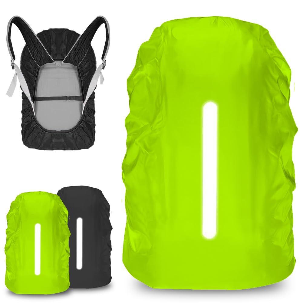flintronic Coprizaino Antipioggia, Parapioggia per Zaini con Strisce Riflettenti, Coprizaino Impermeabile, Parapioggia per Zaino per Escursionismo, Viaggio, Ciclismo, Campeggio