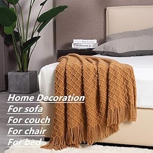 CREVENT Home Farmhouse Decor Rustic Couch Sofa Chair Bed Throw Blanket Soft Warm Light Weight for Travelling in Spring Summer 50X60 Brown
