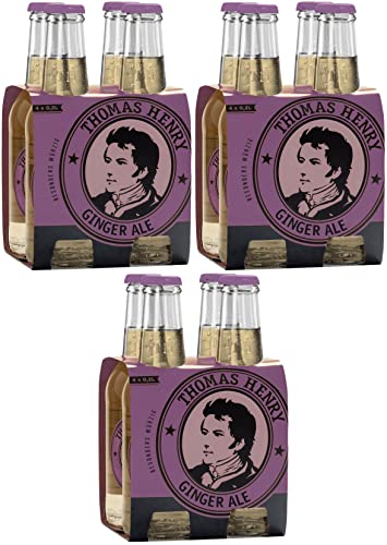 Thomas Henry Ginger Ale - besonders würzig - (3 x 4 x 0 2 l Glas MW) 3er Set Ingwerlimonade zum Mixen deiner Longdrinks und Cocktails mit Whisky Rum & Co.
