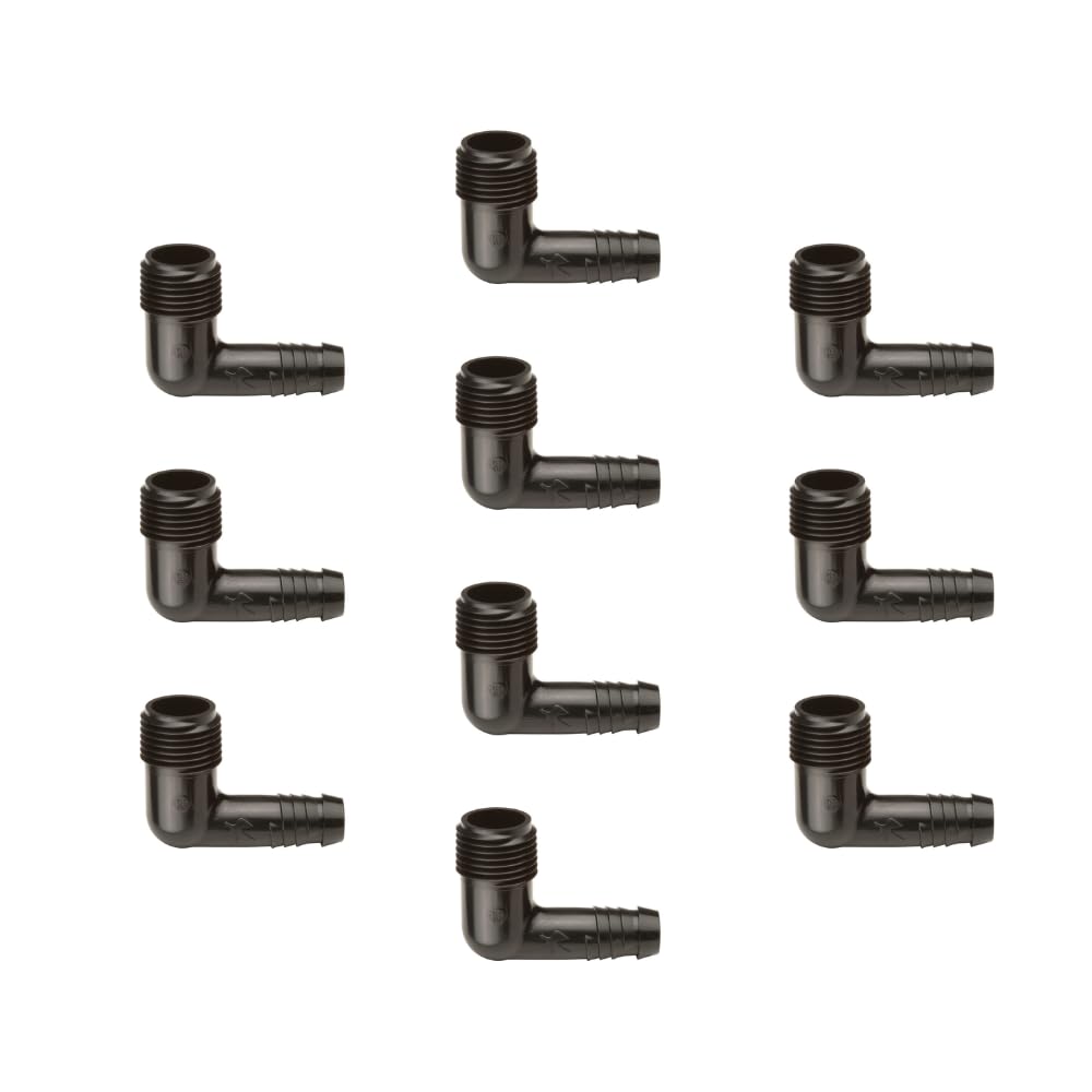 Rain Bird SWGE050B EZ Pipe/Swing Pipe Elbow Fitting, 1/2" Male Pipe Thread x 1/2" Barb, 10-Pack