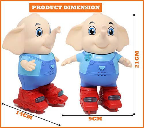 Image of Zest 4 Toyz 360 Degree Rotating Dancing Elephant Toy with Lights Music Sounds Bump and Go KidsToys - Assorted Color|