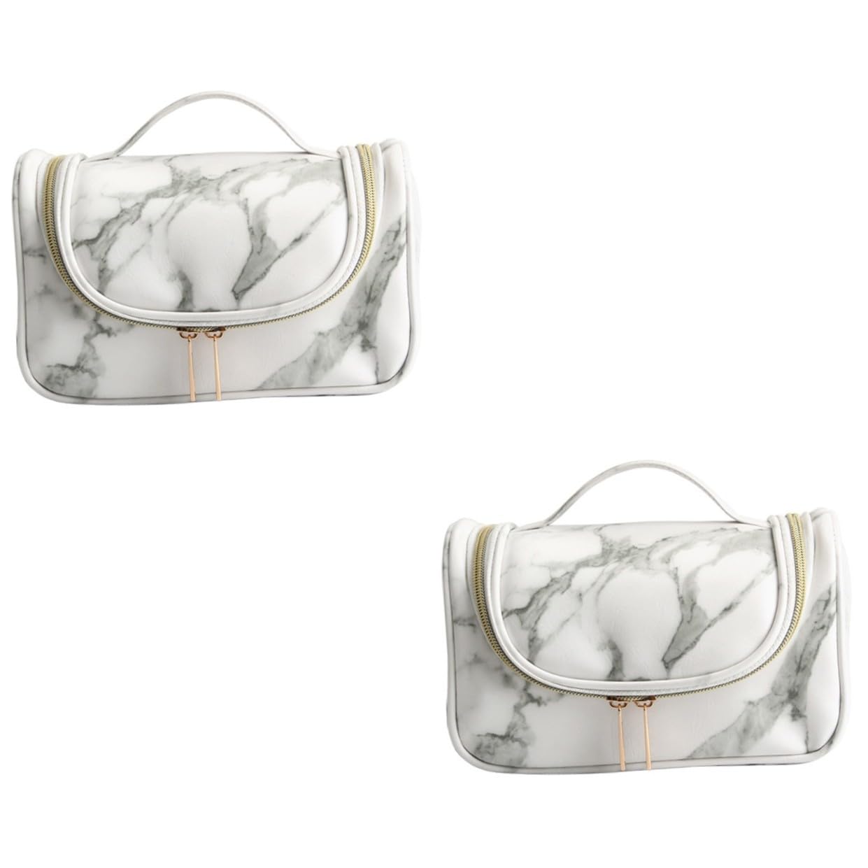 DOITOOL 2 Stück Marmor-Make-up-Tasche Organizer Reise-kulturtasche Kompakte Damentasche Reißverschluss Leicht Zu Reinigen Für Besondere Anlässe