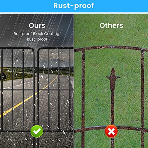 Decorative Garden Fence 24 Pack, 26Ft (L) X 24In (H) Black Square Rustproof Metal Fence, Animal Barrier Fence For Small Dog, Outdoor Flower Bed Landscape Decor For Yard Getlay #TOP4