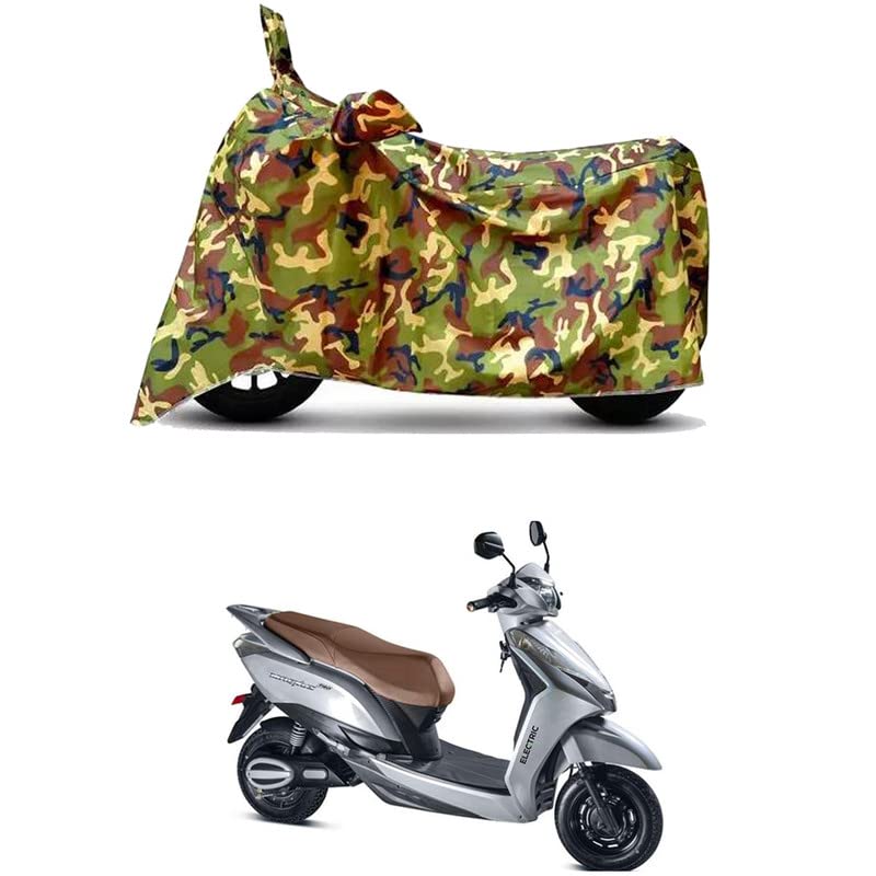 Image of Waterproof 100% PVC Coated Full Bike Scooty Two Wheeler Body Cover Compatible for Ampere Magnus Pro /UV-Rays /Heat Protection /Birds Dropping /Scratchproof /Dust Proof [6X6 Jungle Print]