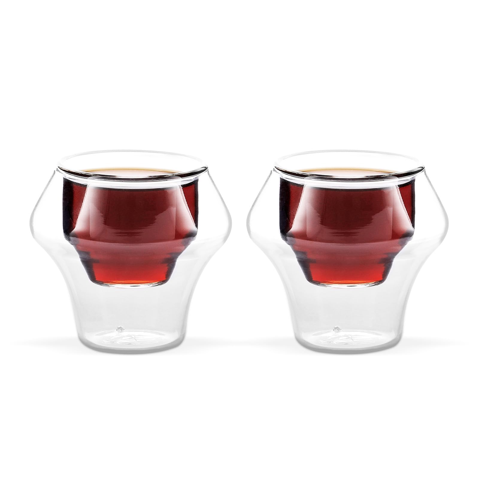MHW-3BOMBER Espresso Cups Double Wall Glass Coffee Mugs Set of 2 Shot Glass Insulated Coffee Tea Mug Home Barista Coffee Accessories G6202-OS
