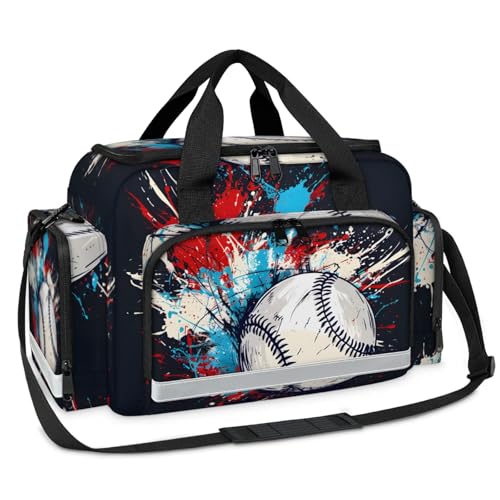 GzLeyigou First Aid Bags Empty, Watercolor Baseball Emergency Bag First Aid Kit Multiple Compartment Kit Carrier On Call Trauma Bag For Paramedics Emergency Medical Supplies Kit