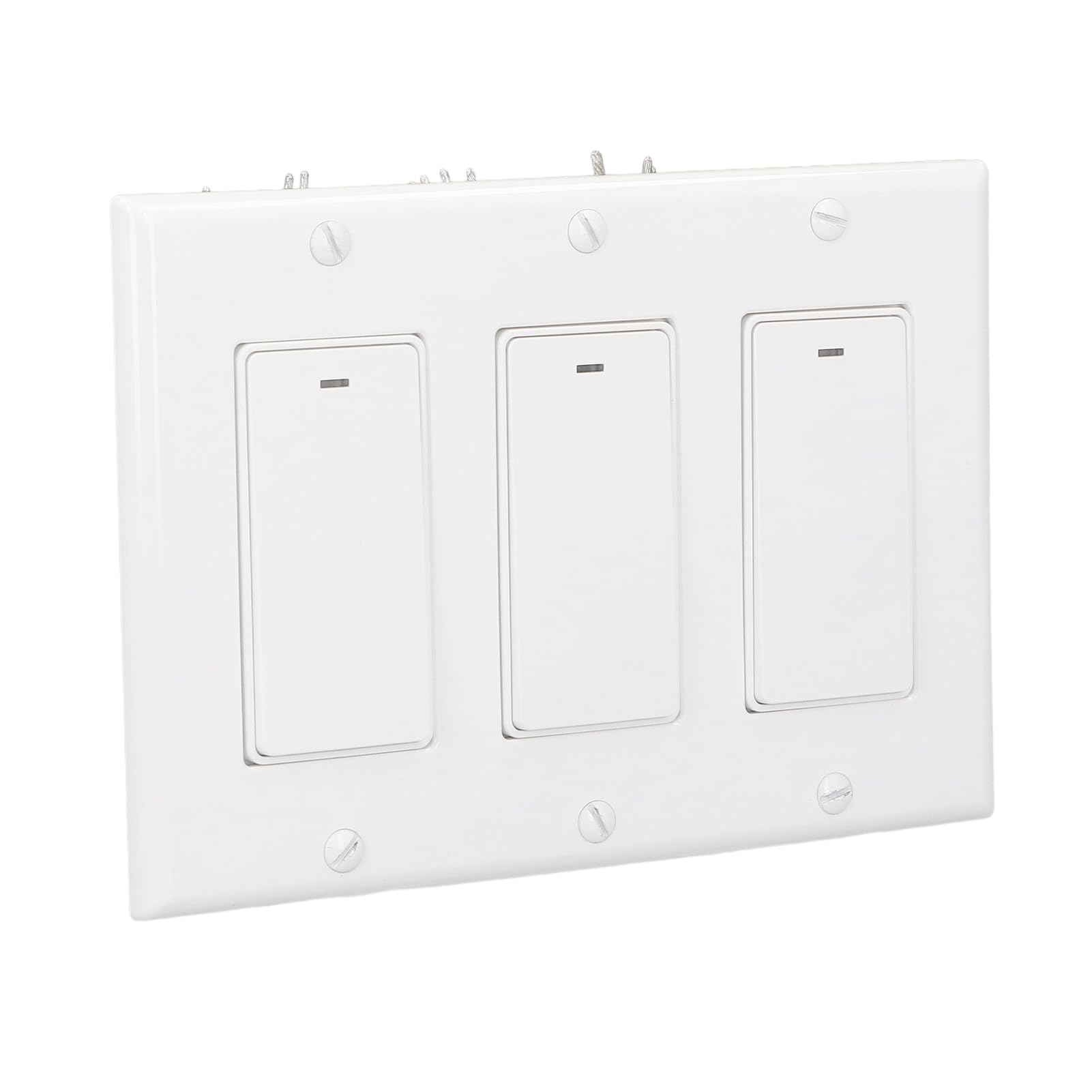 Intelligenter WLAN-Wandschalter, Einpolig, 3-fach, AC 100 Bis 240 V, Lichtschalter mit Fernbedienung, Sprach- und Timer-Steuerung für Benutzer zu Hause, Im Schlafzimmer, Im Wohnzimmer