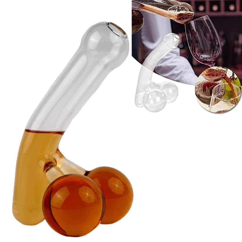 14oz Whiskey Decanter - Unique Glass Liquor Bottle Gift for Men, Dad - Bourbon, Scotch, Wine