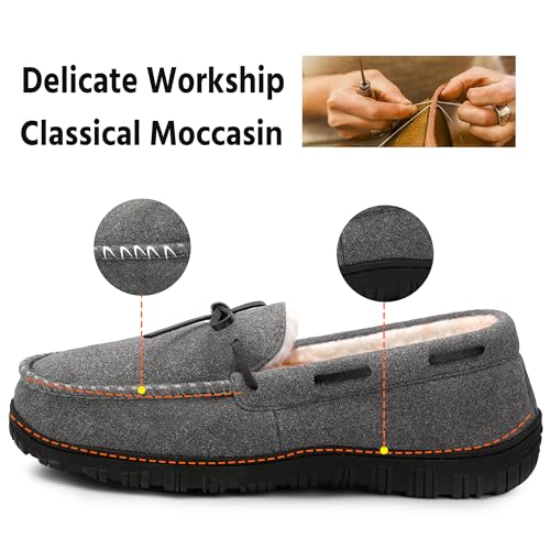Image of MIXIN Mens Slippers Indoor Outdoor Memory Foam House Shoes Anti-Slip Moccasins Slippers for Men