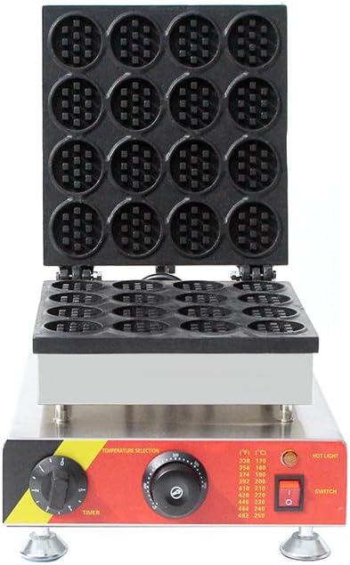 110V/220V Electric Mini Round Cake Waffle Maker Nonstick Waffle Making Machine 16 Holes (110V USA plug)